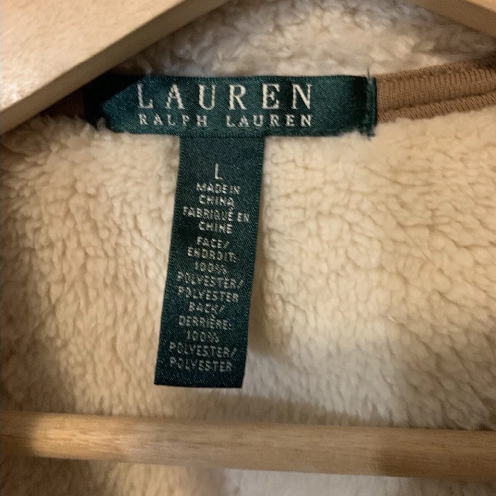 Lauren Ralph Lauren womens sz L vest tan and Cream‎ vest Jacket - Picture 2 of 9